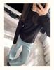 Women's Lace Splice Half-High Collar Base Shirt, Autumn/Winter, De Rong Fleece, Double-Sided Brushed, Slim-Fit, Long-Sleeve Top.