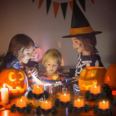 Halloween Dekorationen LED Kerzenlicht Plastik Spinne Kürbislaterne für Zuhause Bar Spukhaus Halloween Party Deko