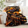 For Transformers,Bumblebee,Action-Themed Flannel Blanket, Glam Style, Digital Print, All-Season Comfort, Tear-Resistant, Knitted Craftsmansh