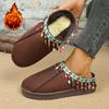 Fashion Platform Fluffy Slippers Women House Flats Fashion Slippers Plush Winter Designer Shoes Ladies Large Size Home Slides Women