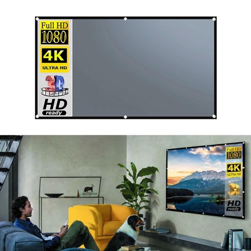 Metal Frame Projector Screen Foldable Design and Highly Definition Resistant To Light Wide Viewing Angles
