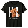 HI Nice To Meet You Teddy Bear Animals Men Womens Graphic Tee Unisex Top