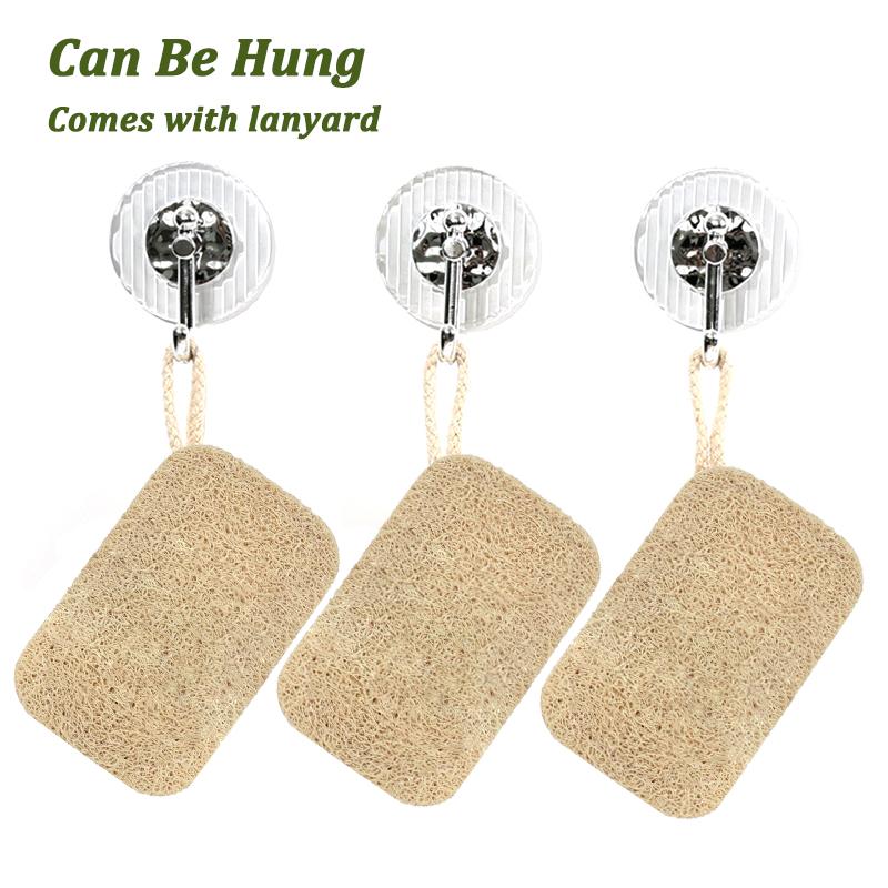 Natural Loofah Sponge Scrubber Reusable Plant Fiber Dish Washing Pad Oil Stain Remover For Kitchen Cleaner With Rope