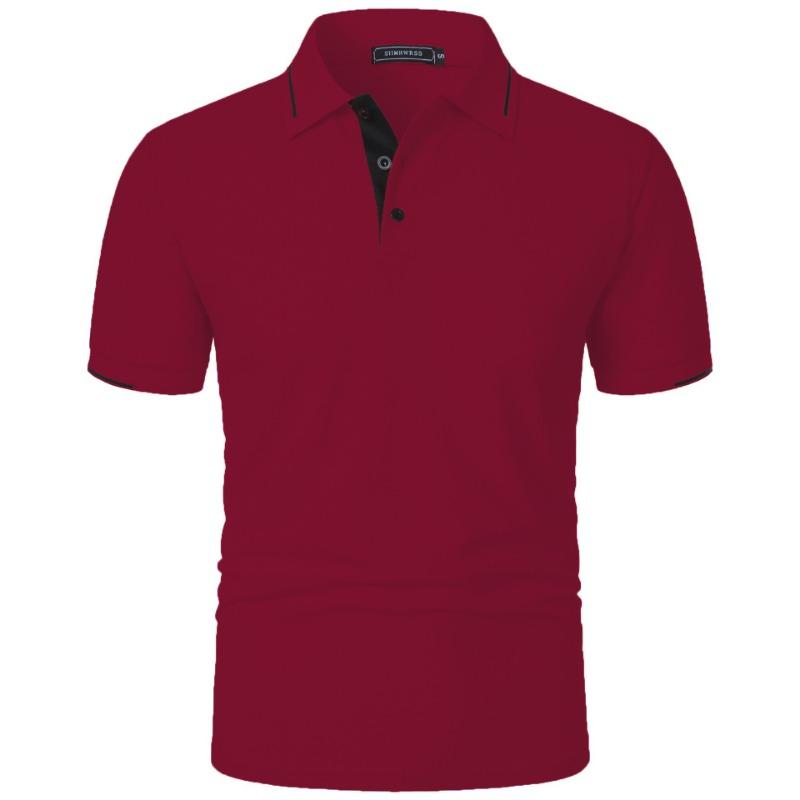 Mens Summer Classic Short Sleeve Polo Tops Button Placket Regular Fit and Solid Lightweight Casual Outdoor Pullover Topss