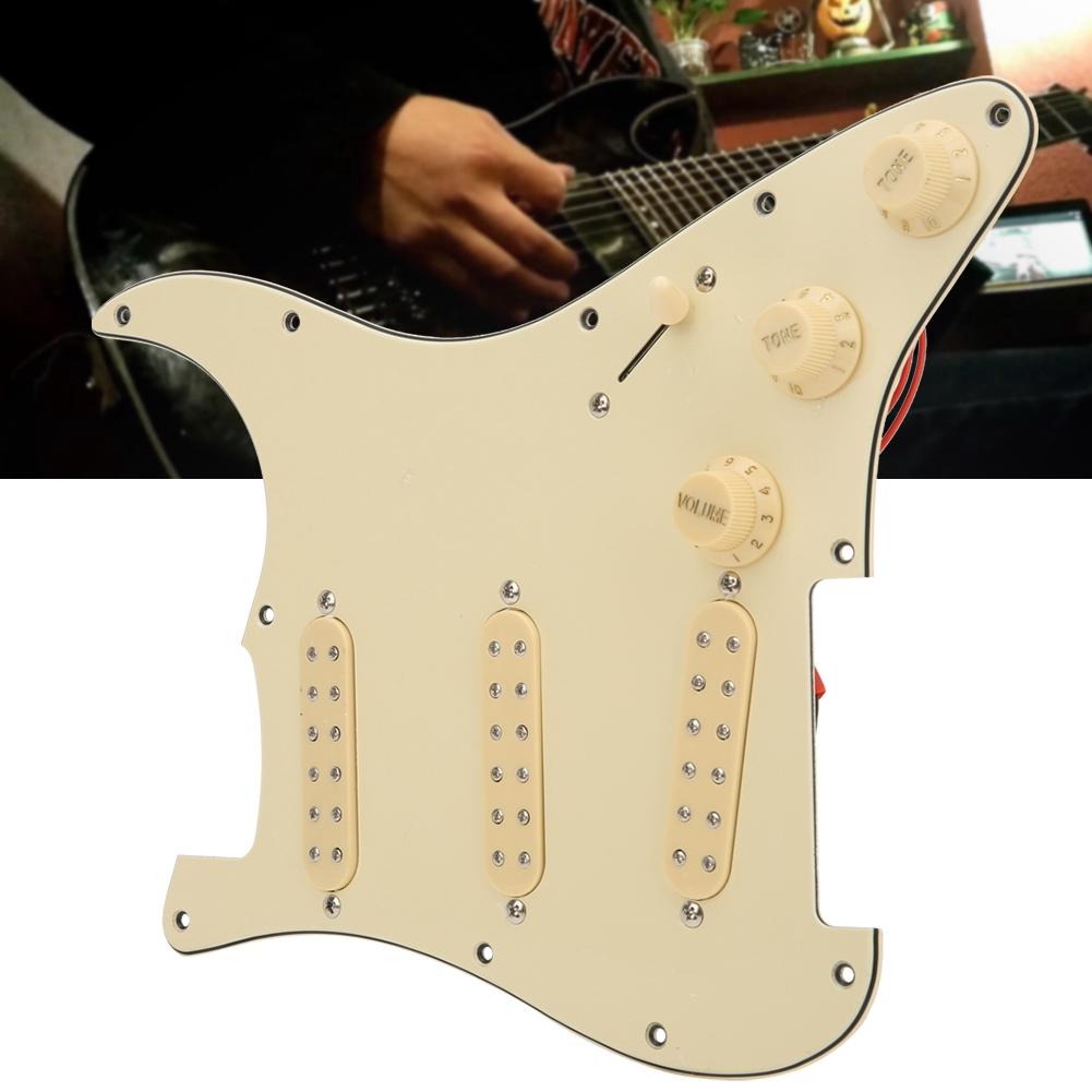 Pre Wired Pickguard Pickup Set Single Coil Beige Electric Guitar Musical Instrument Accessories