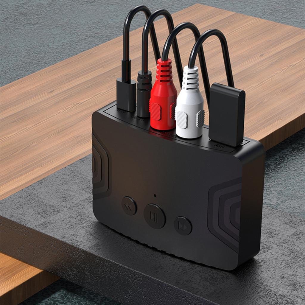Wireless Audio Receiver Bluetooth 5.3 NFC Audio Adapter U Disk RCA 3.5mm AUX Jack Stereo Music Receiver Car Speaker