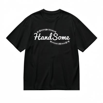 Herren T-Shirt mit weißem Symmetrie-Grafik Unisex Schwarz 100% Baumwolle T-Shirt Sommer