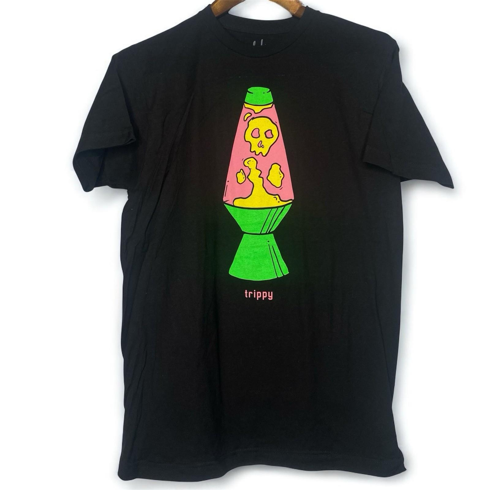 Trippy Black tshirt Size Medium Lava Lamp Skull Psychedelic S