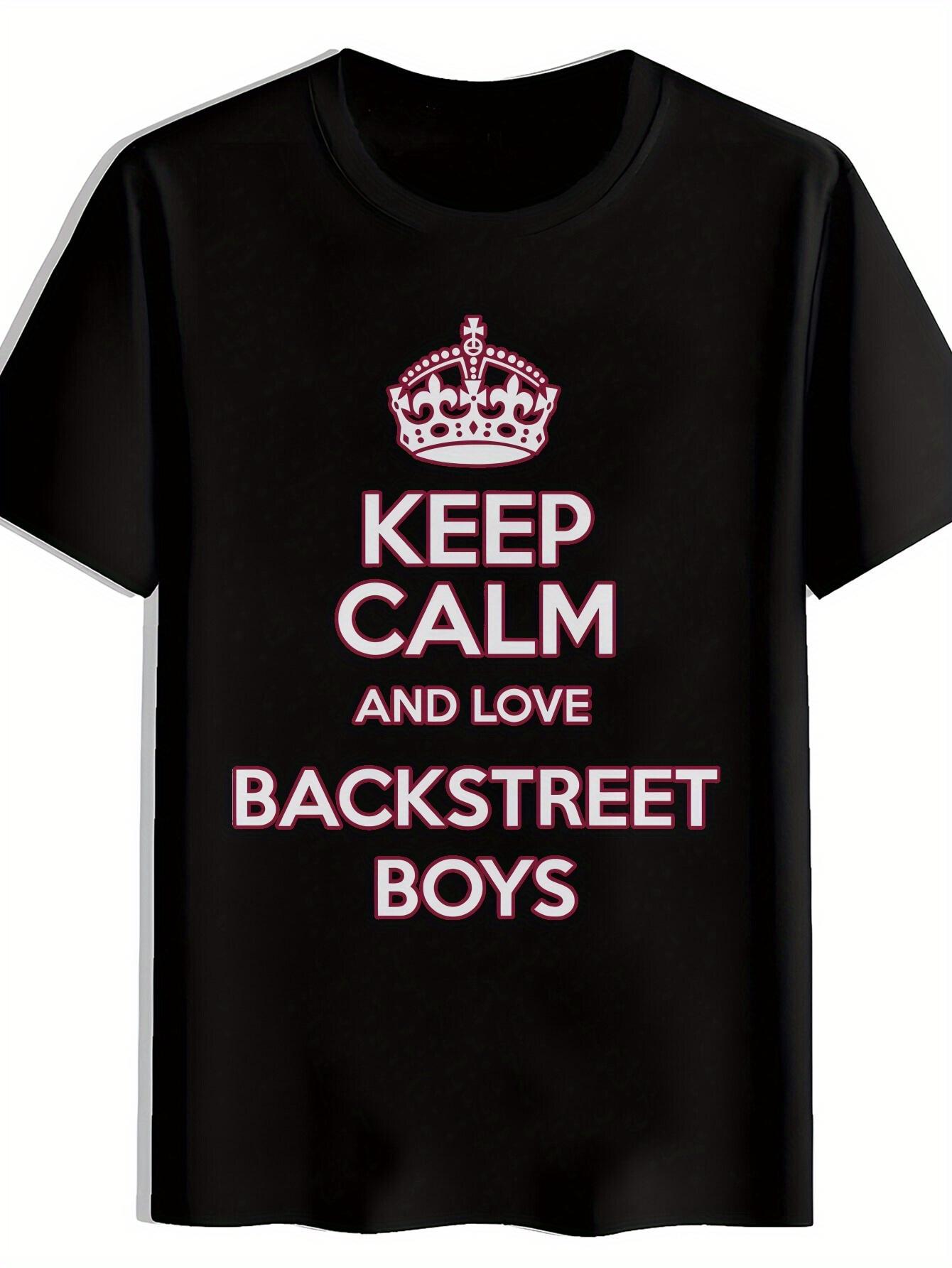 Vintage Rock Band Graphic T-shirt - Keep Calm & Love Backstreet Boys Print XXL