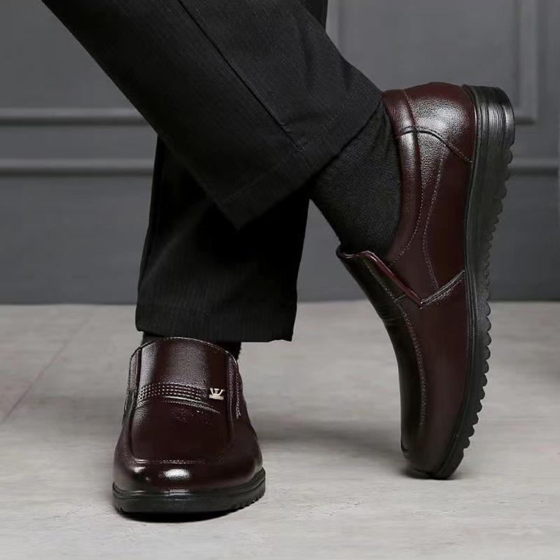 [Crown Leather Shoes] Men's Leather Shoes Men's Casual Leather Shoes Comfortable and Breathable Men's Shoes Work Shoes Tooling Shoes Rain Shoes