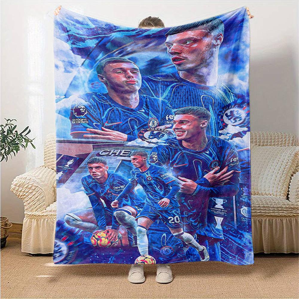 Chelsea Fc Football Player Blanket Comfortable Suitable for Seaside Bedding Chair All-Season Use Modern Style Gift for Travel Home Birthdays