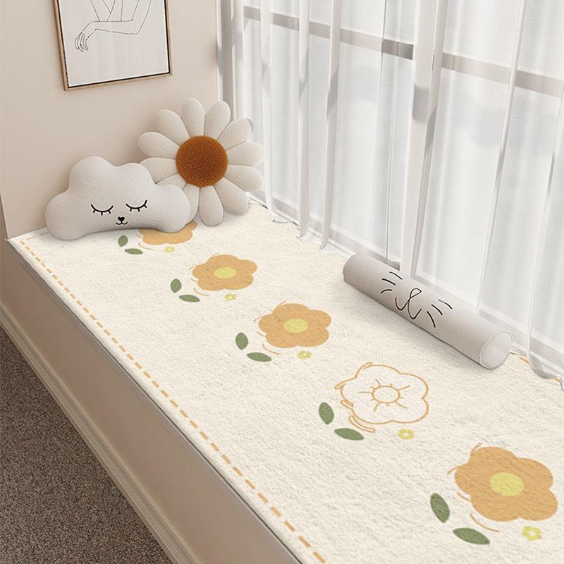 Imitation Cashmere Carpet Strip Shape Bedroom Balcony Mat Kids Room Carpet Area Rug Cartoon Printed Short Plush Carpet Anti Slip