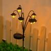 Retro Street Lamp Shaped Decorative Light Retro Lantern Decorative Light Solar-powered 6LED  Suitable for Garden Courtyard