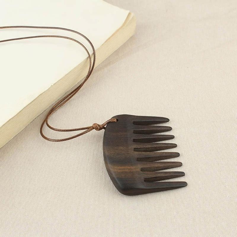Módní náhrdelník s dřevěným hřebenem, nastavitelná délka, klíční kost, přenosný, dámské šperky pro úpravu vlasů