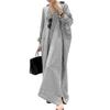 Completo Casual Due Pezzi in Lino con Scollo a V, Taglio Ampio, Manica Lunga, Pantaloni a Gamba Larga, Tessuto Leggero e Traspirante, Adatto per l'Uso Quotidiano