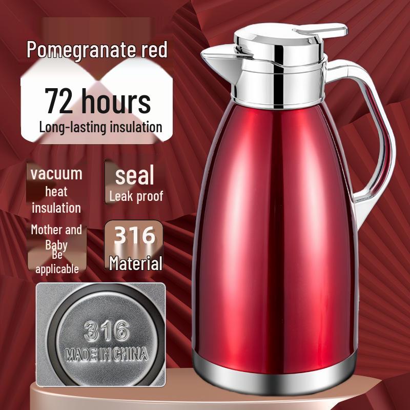 High-Grade Double-Layer Stainless Steel Insulated Water Kettle - Anti-Scald Thermos Flask for Home & Commercial Use