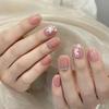 Hot Selling Gradient Glitter Rhinestone Butterfly Flower Nail Tips - 10 Pieces Set