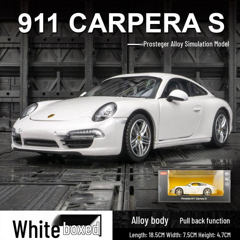 

Модель спортивного автомобиля Porsche 911 Carrera из сплава: Управляемое статичное украшение белый
