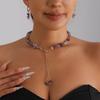 European & American Irregular Stone Purple Charm Beaded Necklace - Versatile & Creative Design