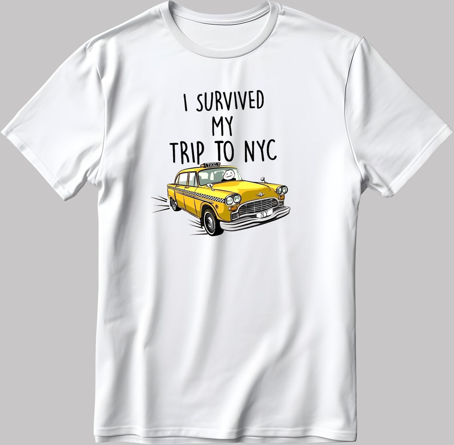 I Survived NYC Trip T-Shirt: Yellow Taxi Graphic Tee S