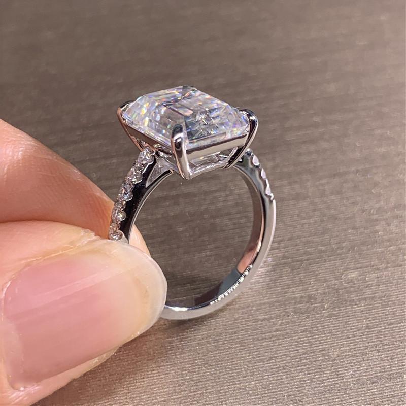 CopperLuxury Fashion Square Cubic Zirconia Rings for Women Crystal Brilliant Wedding Bands Female Ring Jewelry