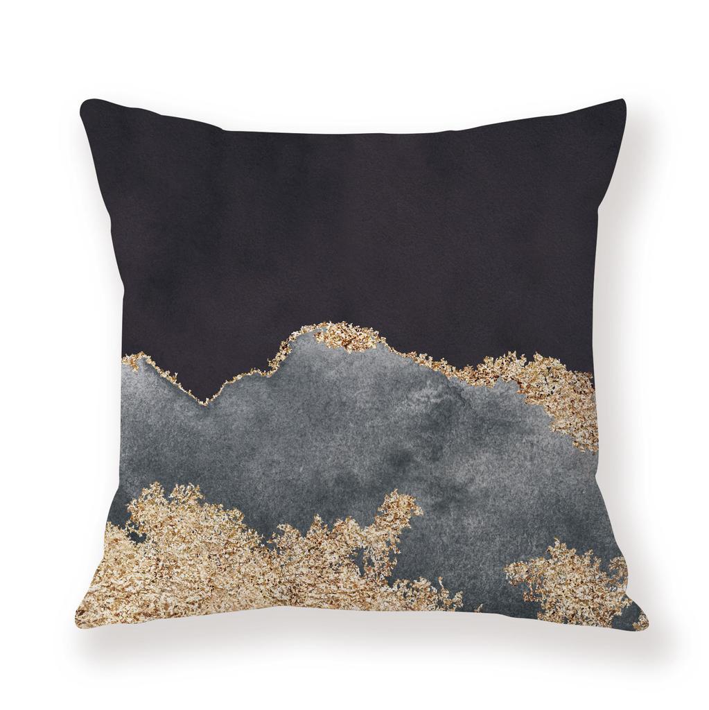 Watercolor Ins Wind Flashing Plush Pillowcase Contrasting Color Creative Model Room Decoration Pillow Car Sofa