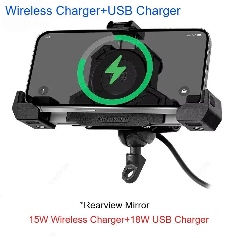 Bicycle Motorcycle  Shockproof Phone Holder with Action Camera Stand Interface Handlebar Mirror Bike Motorbike Cellphone Bracket