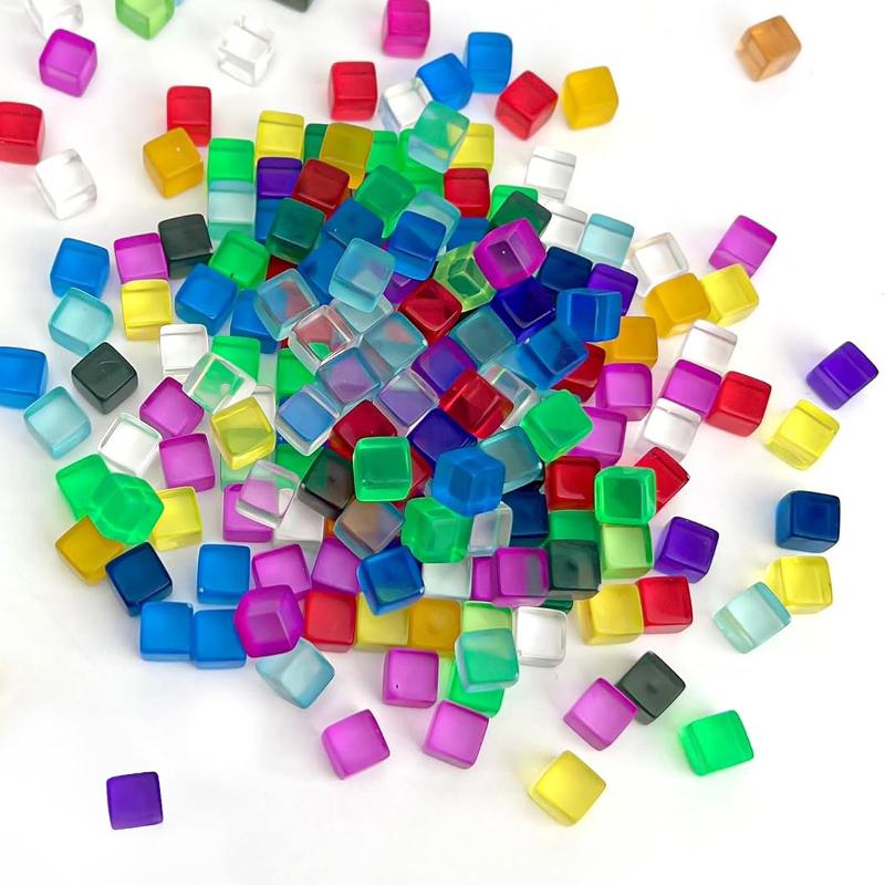 500/100PCS Board Game Props Clear Acrylic Square Cubes Blocks 10MM Kids Educational Sensory Training Toys Party Favors Gifts