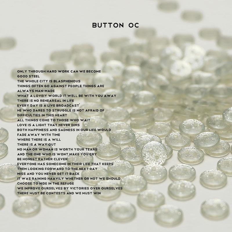 MOSN Silver Sequin Transparent Resin Two-Eye Button for Cardigans and Shirts