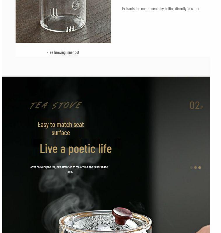 Compact Electric Ceramic Tea Brewer with Glass Teapot - Ideal Tabletop Stove & Mini Water Boiler