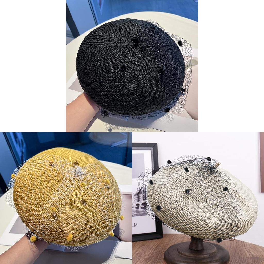 Stylish Mesh Cotton Beret Hat For Women With Vintage Design And Breathable Fit For Daily Use