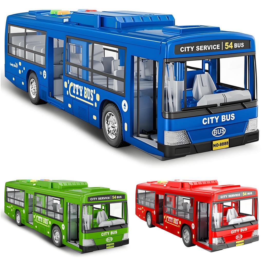 Large Size Light Music Inertia Bus Model Pull Back Cars Simulation Bus High Quality Drop-Resistant Educational Toys Gifts