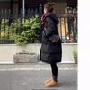 Women's Mid-Length Hooded White Duck Down Jacket - 2024 Winter Collection, Plus Size Available