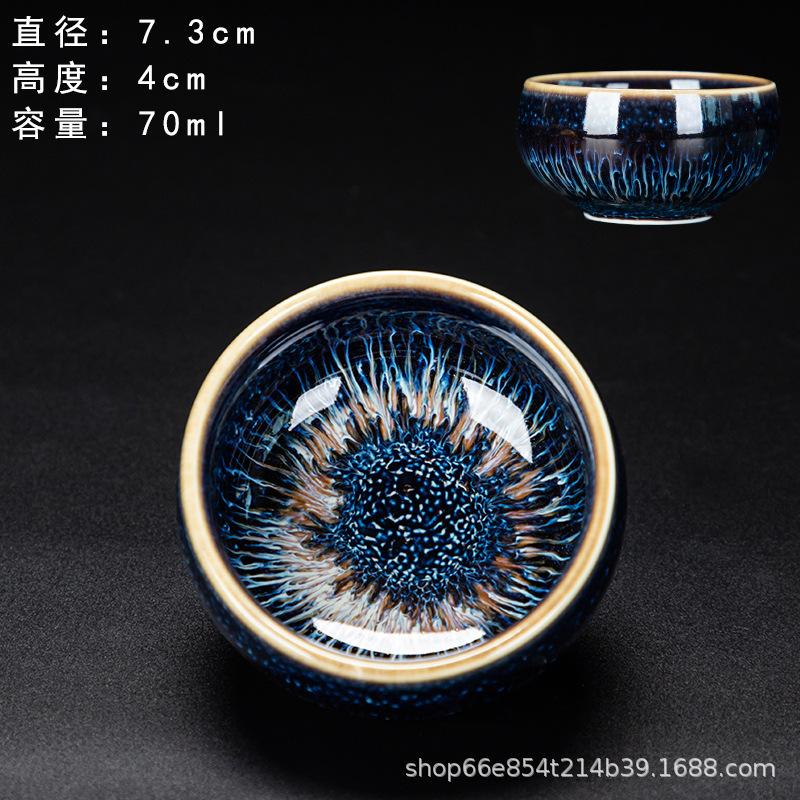 Colorful Tenmokus Tea Cup Fancy Jianzhan Ceramic Teacup Petal Shaped Chinese Style Small Tea Bowl teaware cup