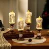 Christmas Snow Globe Candle with Santa Figurine