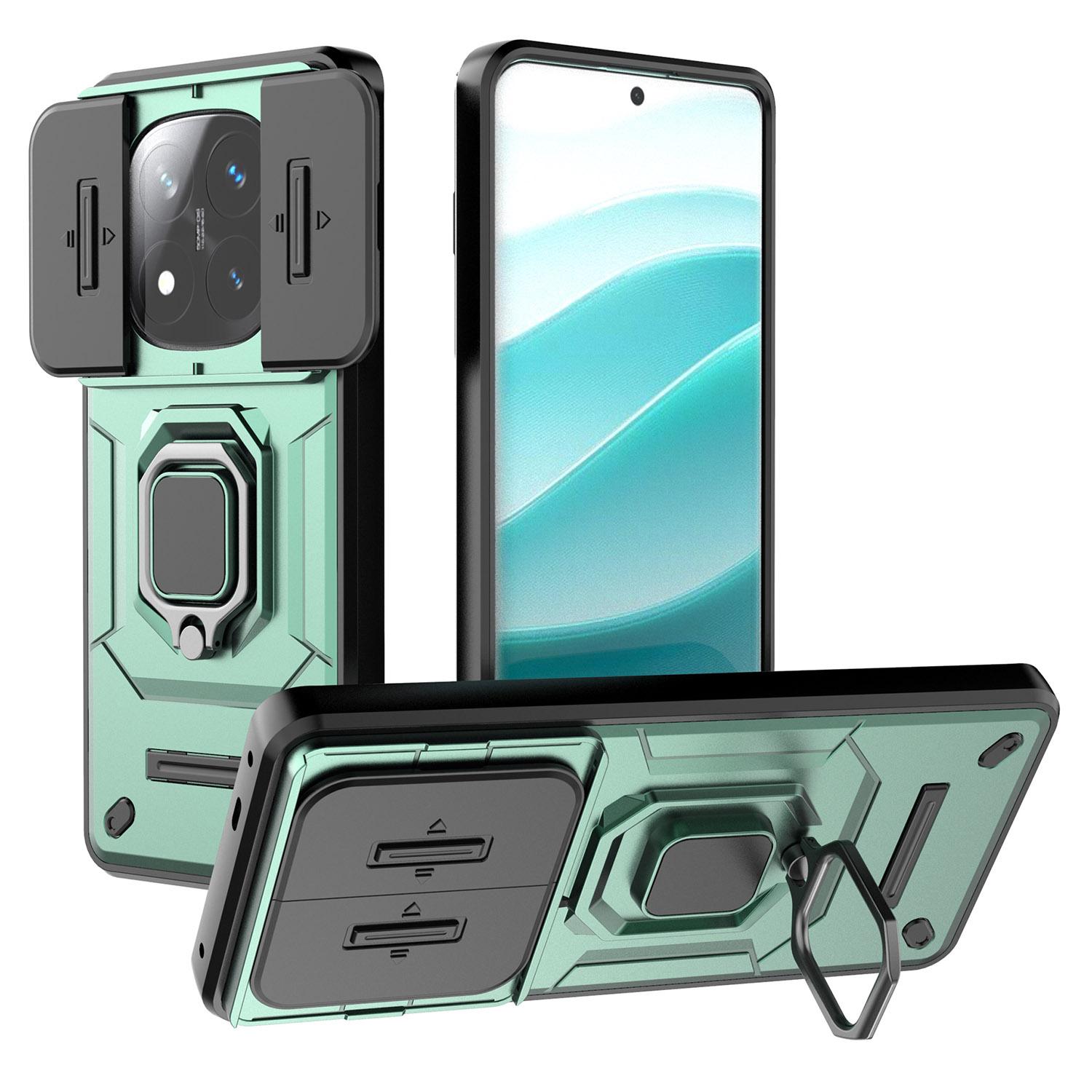 

For Xiaomi Redmi Note 14 Pro+ 5G Case PC+TPU Kickstand Phone Protector with Lens Cover E