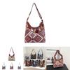 Embroidery Style Tassel Large Capacity Shoulder Bag With Zipper Closure For Daily Use