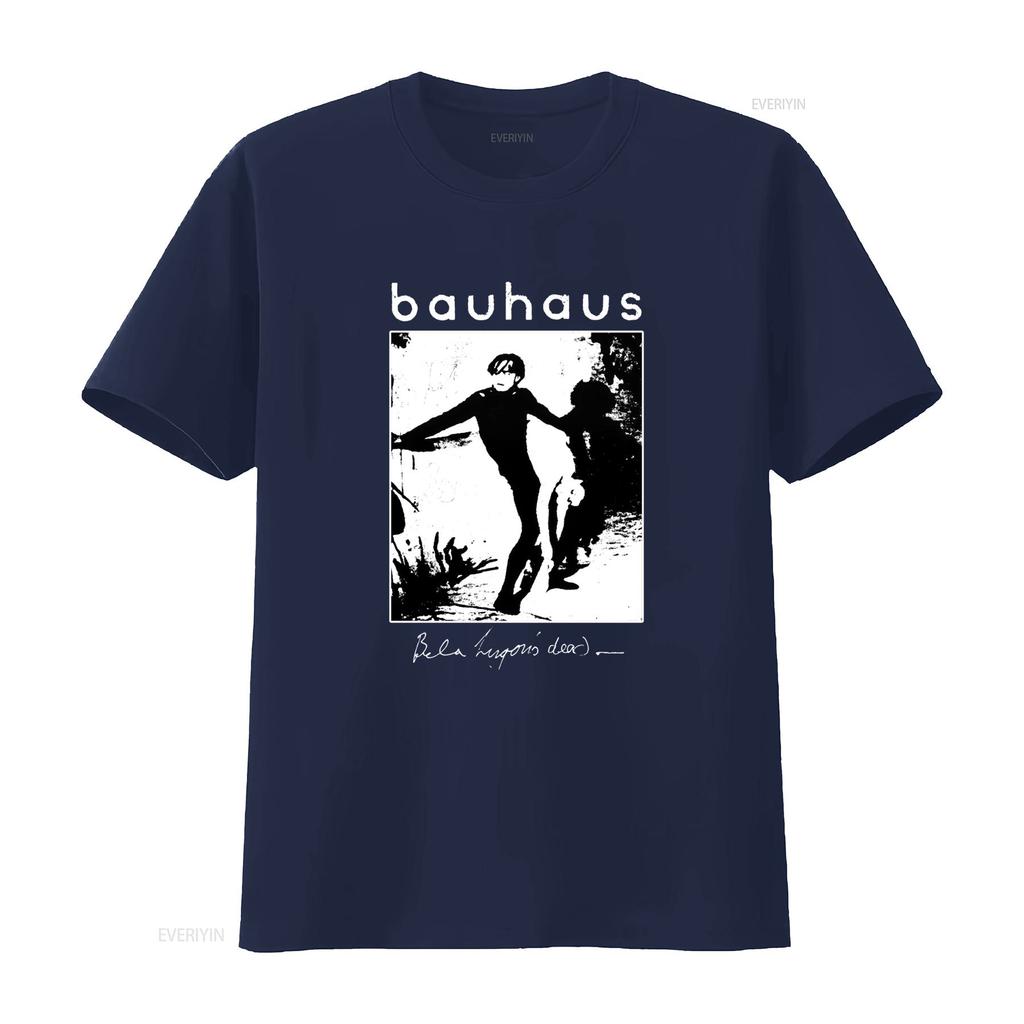 Bauhaus 1989 Bela Lugosis Dead Stile Vintage Cotone Maglietta Nera Design Retrò Tessuto Confortevole vintage Lavata Casual Morbida