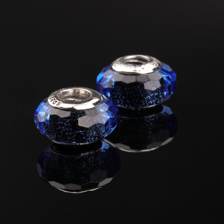 Pandora Pärlor: Europeisk & Amerikansk S925 Sterling Silver Facetterad Glas Berlockpärla