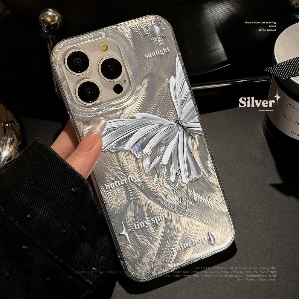 Feather Luster Phone Case for Samsung A53 A14 A33 A12 A32 S24 S23 Plus S20 S21 FE for iPhone 17 15 16 13 Pro 17 16 Pro Max Butterfly Bow Phone Case
