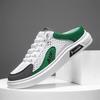 Fashion Summer New Men's Casual Sports Shoes Lace-Up Mesh Breathable Flat Sole One-Step Walking Shoes Large Size Board Shoes