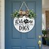 Flower Welcome Sign 2D Flat Wall Art Ornaments Hanging Decoration  Outdoor Decor
