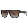 Ray Ban Polarized Brown Gradient Square Unisex Sunglasses Rb4407 6732t5 57