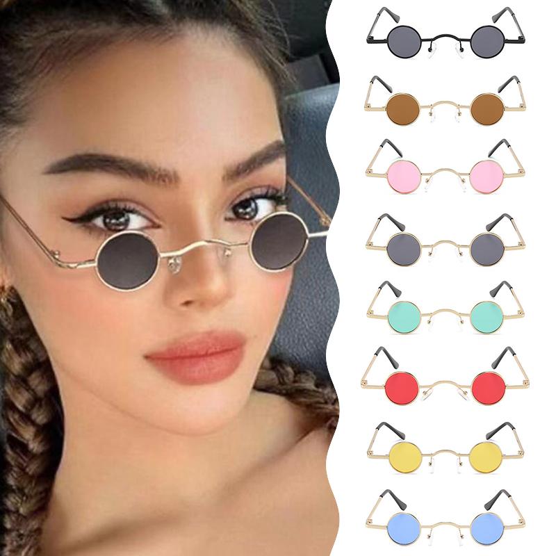 Ochelari de Soare Rotunzi Punk Vintage Femei Bărbat Metal Ochelari de Vedere Femei Rame Ultra Mici