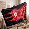 FC Twente Personalized Fleece Blanket With Football Logo, Custom Name Text Soft Warm Home Throw Blanket