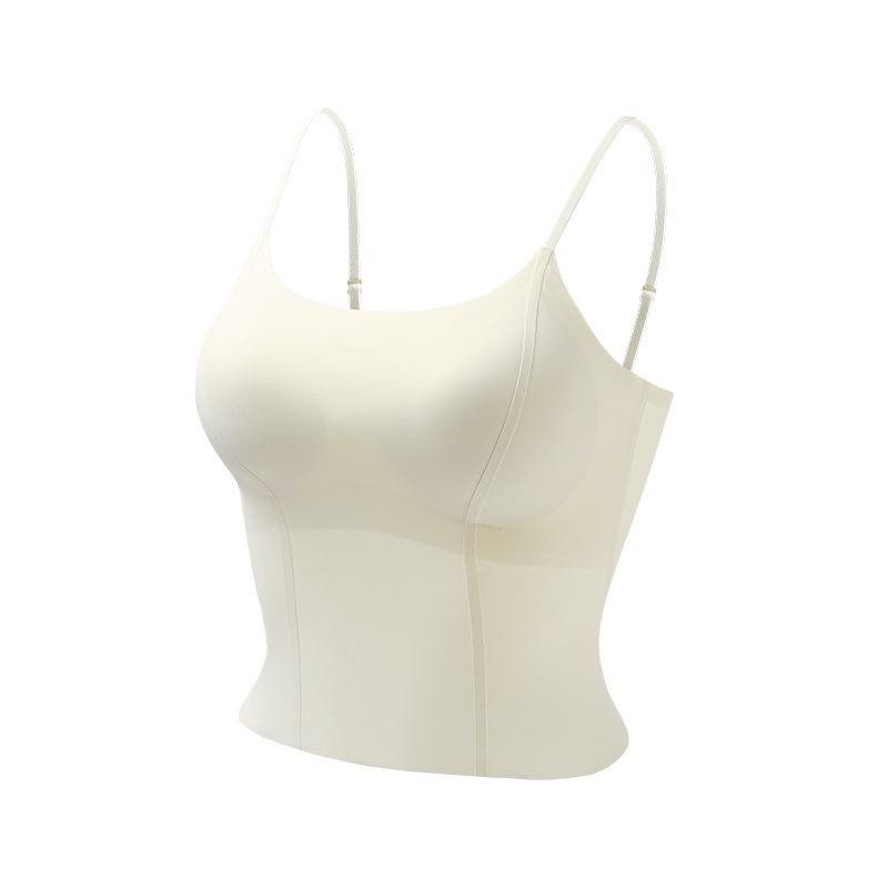 2025 Autumn/Winter Seamless Nude Bra with Built-In Pads, Slimming Camisole (Brushed Soft and Free-to-Wear)
