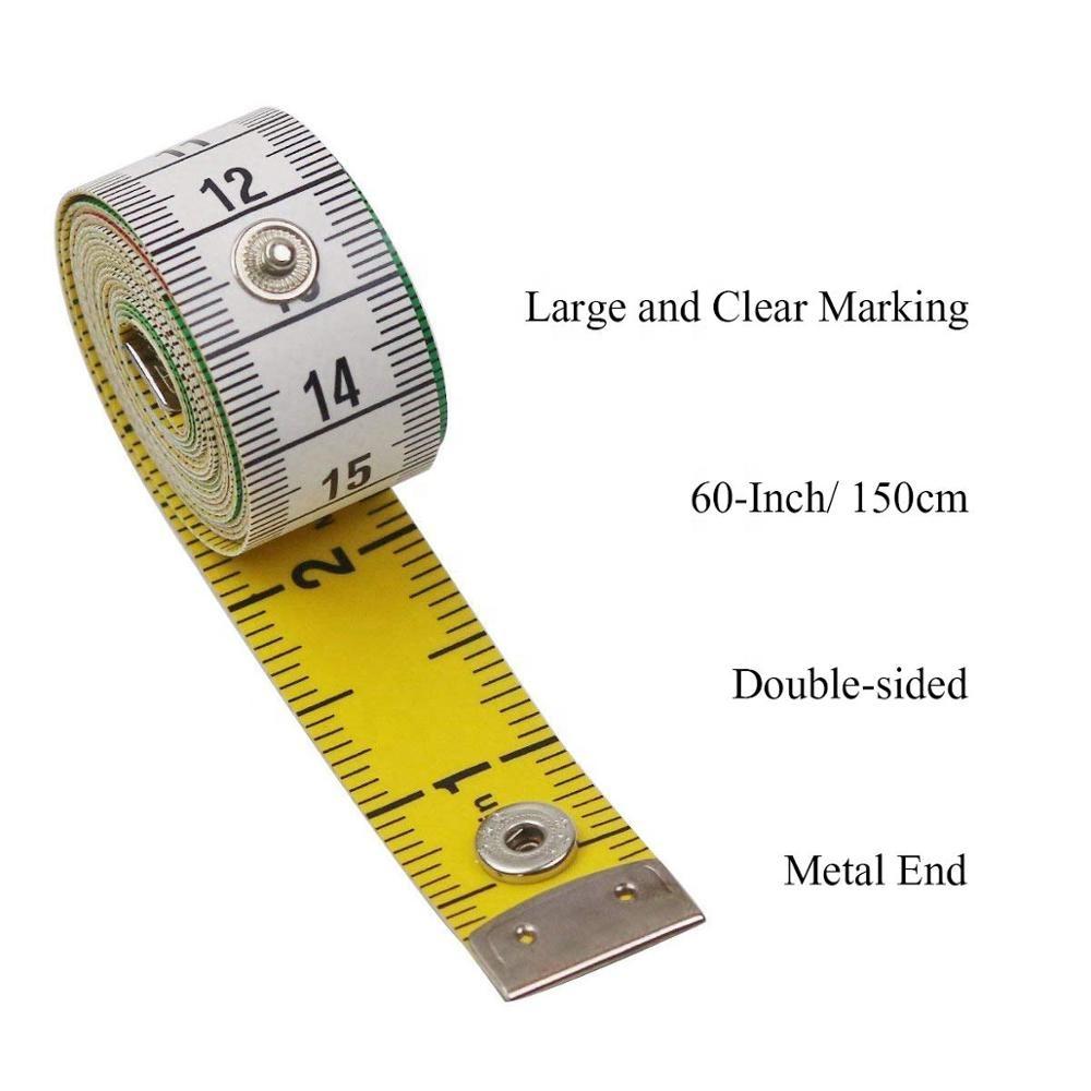 5/10PC 1.5M Soft Sewing Ruler Body Measuring Clothing Ruler Durable Tailor Tape with Metal End Colorful Accurate Tape Kits