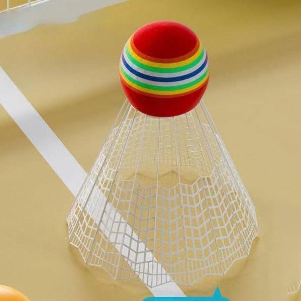 Rainbow EVA High Elastic Badminton and Beach Tennis Set with Bouncing Ball and Shuttlecock