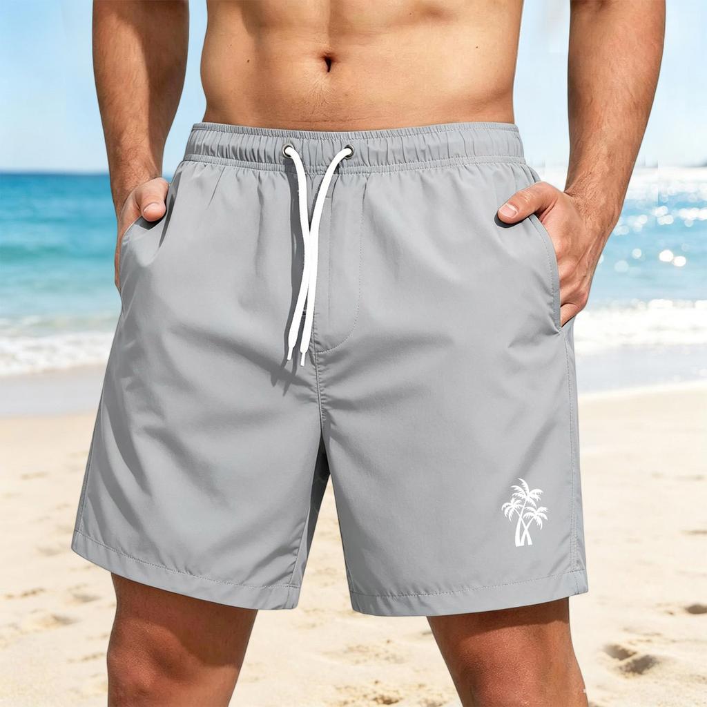 Men's Quick-Dry Hawaiian Print Beach Shorts for Summer Vacation