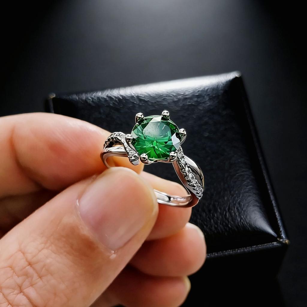 Jewelry Simulation 2 Carat Ruby Small Waist Ring Classic Fashion Six-Claw Color Treasure Ring